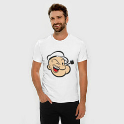 Футболка slim-fit Popeye Face, цвет: белый — фото 2