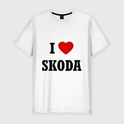 Футболка slim-fit I love Skoda, цвет: белый