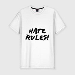 Футболка slim-fit Hate rules, цвет: белый