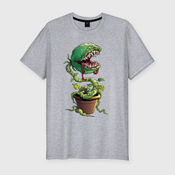Мужская slim-футболка Plants vs zombies