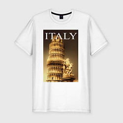 Футболка slim-fit Leaning tower of Pisa, цвет: белый