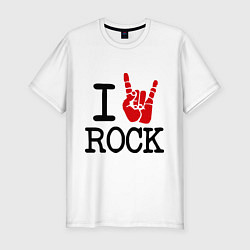 Мужская slim-футболка I love rock