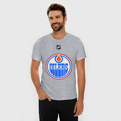 Футболка slim-fit Edmonton Oilers: Khabibulin 35, цвет: меланж — фото 2