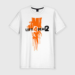 Мужская slim-футболка Left 4 Dead 2 (кровь из шеи)