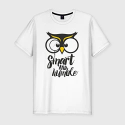 Футболка slim-fit Owl: Smart and humble, цвет: белый