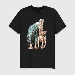 Мужская slim-футболка Кошки сфинксы