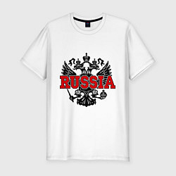 Футболка slim-fit Russia Coat, цвет: белый