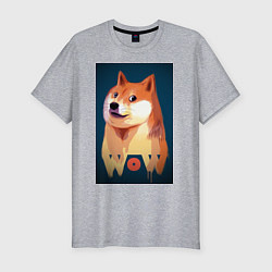 Футболка slim-fit Wow Doge, цвет: меланж