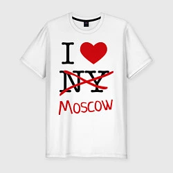 Мужская slim-футболка I love Moscow