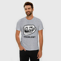 Футболка slim-fit Trollface. Problem? Проблемы?, цвет: меланж — фото 2