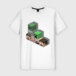 Футболка slim-fit Minecraft Cube's, цвет: белый
