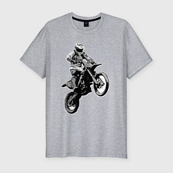 Футболка slim-fit Мотокросс, цвет: меланж