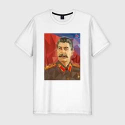 Футболка slim-fit Сталин: полигоны, цвет: белый