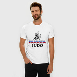 Футболка slim-fit Russia judo, цвет: белый — фото 2