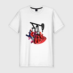 Мужская slim-футболка Сердце нефтяника