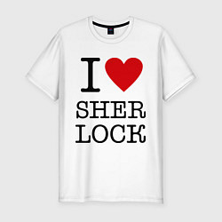 Мужская slim-футболка I love Sherlock