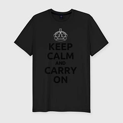 Мужская slim-футболка Keep Calm & Carry On