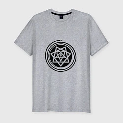 Мужская slim-футболка HIM Pentagram