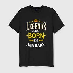 Футболка slim-fit Legends are born in january, цвет: черный