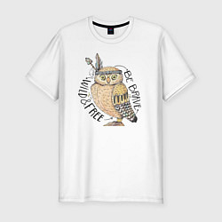 Футболка slim-fit Wild & Free Owl, цвет: белый