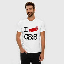 Футболка slim-fit I love CS:S, цвет: белый — фото 2