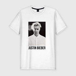 Футболка slim-fit Justin Bieber, цвет: белый