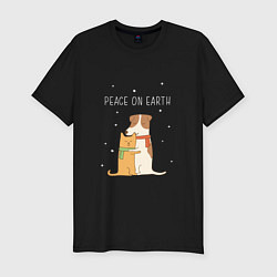 Футболка slim-fit Peace on earth, цвет: черный