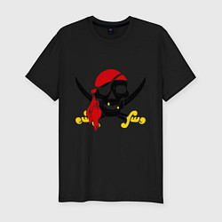 Футболка slim-fit Пиратская футболка, цвет: черный