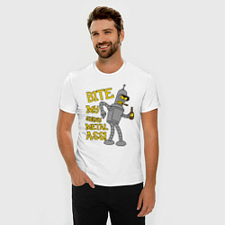 Футболка slim-fit Bite my shunny metal ass, цвет: белый — фото 2