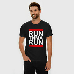 Футболка slim-fit Run Тима Run, цвет: черный — фото 2
