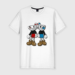 Футболка slim-fit Cuphead: Mugman Friends, цвет: белый