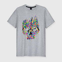 Мужская slim-футболка Череп