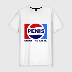 Мужская slim-футболка Penis. Enjoy the taste