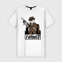 Мужская slim-футболка Fallout Man with gun
