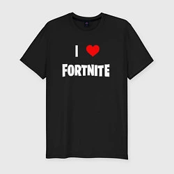 Мужская slim-футболка I love Fortnite