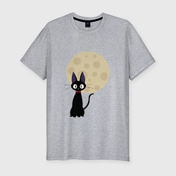 Мужская slim-футболка Лунный кот