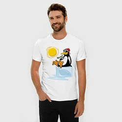 Футболка slim-fit Пингвин на солнце, цвет: белый — фото 2