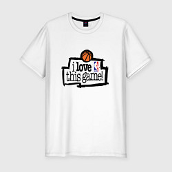 Футболка slim-fit Basketball: I love this game, цвет: белый