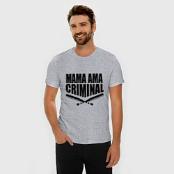 Футболка slim-fit Mama ama criminal, цвет: меланж — фото 2