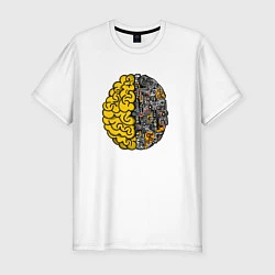 Мужская slim-футболка Мозг инженера