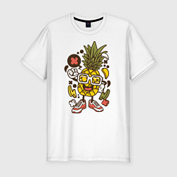 Мужская slim-футболка Летний ананас