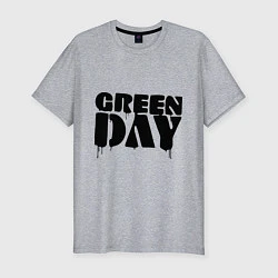 Футболка slim-fit Greeen Day: spray style, цвет: меланж