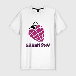 Мужская slim-футболка Green Day is love