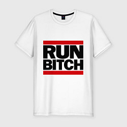 Футболка slim-fit Run Bitch, цвет: белый