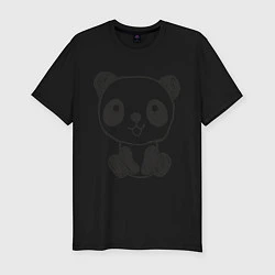 Футболка slim-fit Малыш панда, цвет: черный