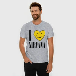 Футболка slim-fit I love Nirvana, цвет: меланж — фото 2