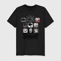 Футболка slim-fit Slipknot Masks, цвет: черный