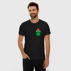 Футболка slim-fit Марио в кармане, цвет: черный — фото 2