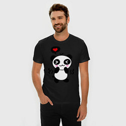 Футболка slim-fit Panda boy, цвет: черный — фото 2