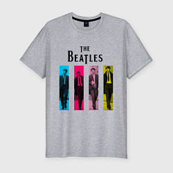 Футболка slim-fit Walking Beatles, цвет: меланж